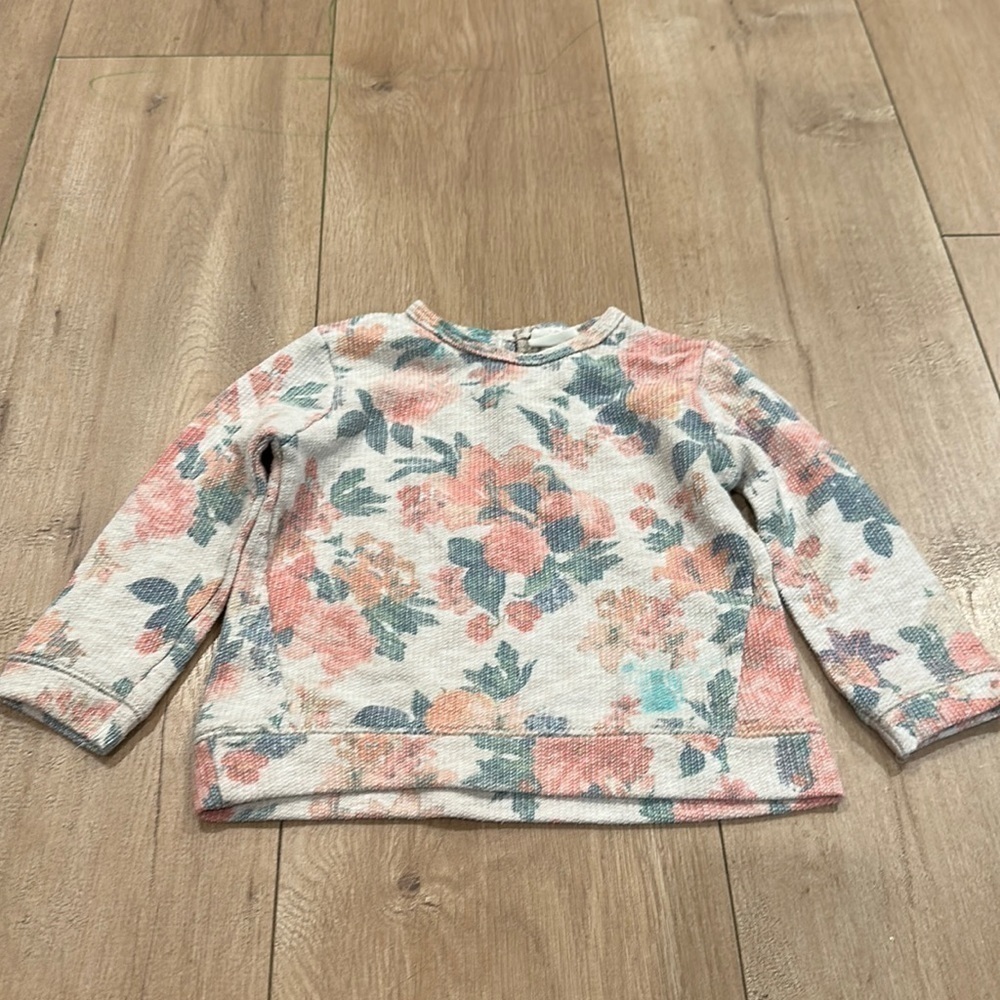 Zara baby floral sweater 12/18m ivory